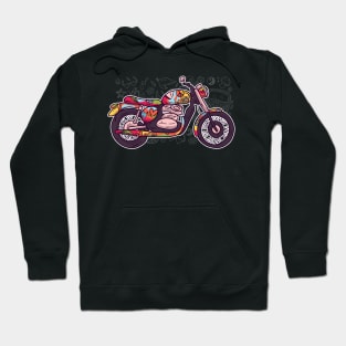 70s Vintage retro style bike hippie with trippy flower power vibes Hoodie